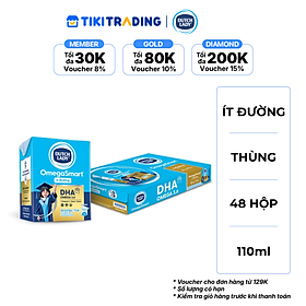 Thùng 48 hộp Sữa Dinh Dưỡng Dutch Lady OmegaSmart Ít Đường 110 ml