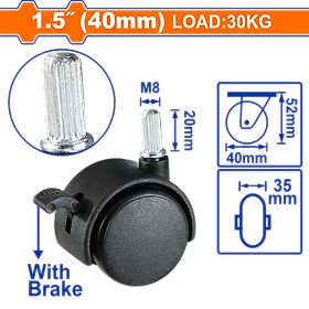 BÁNH XE ĐẨY HÀNG LOẠI CỐ ĐỊNH CÓ KHÓA WJL6343 WADFOW - HÀNG CHÍNH HÃNG