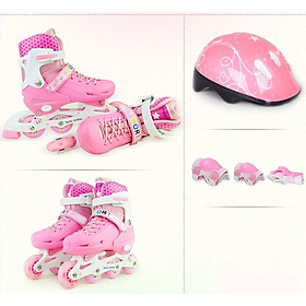 Giày Trượt Patin Trẻ Em Doremon chính hãng cho bé trai bé gái kèm bảo hộ ,8 bánh phát sáng, bánh cao su