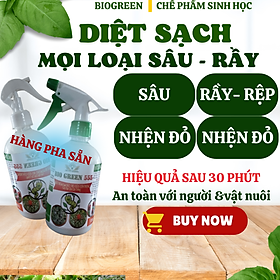 Mua Chế phẩm sinh học trừ sâu rầy rệp nhện đỏ kiến ấu trùng phá hoại rau hoa hồng mai vàng cây ăn quả cây cảnh BIOGREEN555 biogreen555 chai pha sẵn