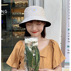 Mũ vành tròn, Mũ Bucket hoa cúc, Nón cụp vành thời trang phong cách cute xinh xắn MD07