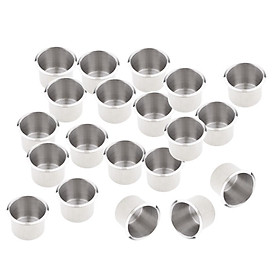 20PCS 68mm Stainless Steel Recessed Cup Drink for Marine Boat RV Campers
