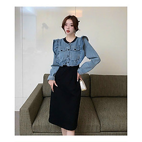 ĐẦM BODY JEAN TAY DÀI PHỐI BÈO CAO CẤP