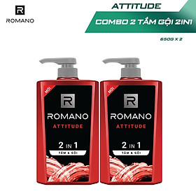 Combo 2 Tắm gội 2 trong 1 Romano hương nước hoa 650g/chai