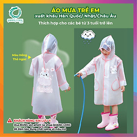 ÁO MƯA TRẺ EM CAO CẤP_Màu Hồng _ Hàng xuất khẩu