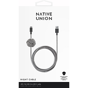 Mua Dây Cáp Sạc Native Union NIGHT CABLE TYPE A-C ZEBRA (3m)-Hàng chính hãng