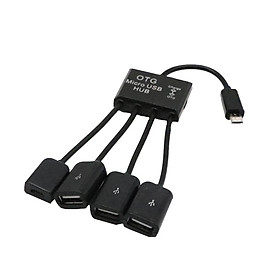 4 In 1 Micro USB OTG HUB Cable OTG Host Cable Adapter Micro USB to USB 2.0 Adapter support USB Drive, Mouse,Keyboard,etc