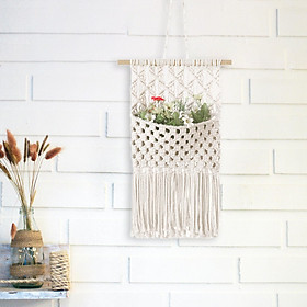 Macrame Wall Hanging Storage Basket Hanger Holder for Nursery Decoration