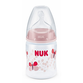 Bình Sữa Nhựa PP 150ml Núm Ti Silicone S1 Nuk NU66132 Size M - Màu Ngẫu