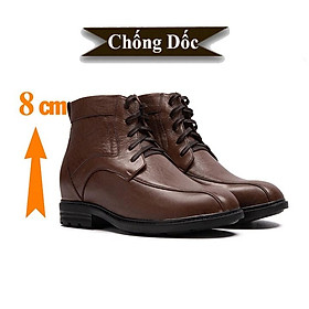 GIÀY ĐỘN NAM CAO 10CM SIÊU ÊM- CHỐNG DỐC T117 NÂU VẰN