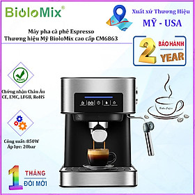 Máy pha cà phê Espresso BioloMix CM6863 công suất 850W tích hợp hệ thống điều chỉnh bọt sữa thông minh - Hàng Nhập Khẩu