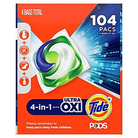 Thùng Viên Giặt Tide PODS Ultra Oxi Liquid Detergent 104 viên