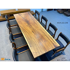 Mua Bàn Ăn Gỗ Me Tây  Bàn Cafe Gỗ Me Tây  Bàn Gỗ Me Tây Nguyên Tấm Dài 2 24m Rộng 80cm Dày 5cm