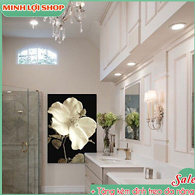 Tranh phòng tắm hoa hiện đại tráng gương phalê TẶNG KÈM ĐINH TREO TPT01