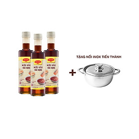 [Tặng Nồi Inox Tiến Thành] Nước mắm MAGGI Hảo Hạng - COMBO 3 chai thủy tinh x 490ml