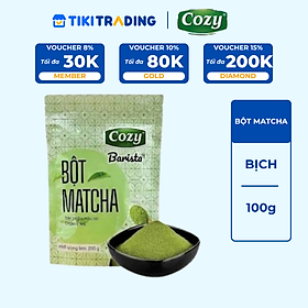 Bột Matcha Cozy, Bột Trà Xanh 100gr Pha Latte, Trà Sữa, Matcha Làm Bánh Kẹo Nougat