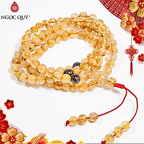 Vòng chuỗi hạt đeo tay 108 viên đá thạch anh tóc vàng 6mm mệnh thủy , kim - Ngọc Quý Gemstones