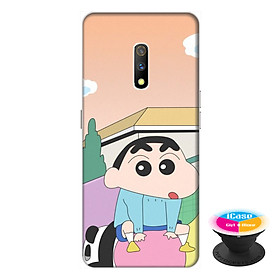 Ốp lưng dành cho điện thoại Realme X hình Cậu Bé  và Gấu Panda - tặng kèm giá đỡ điện thoại iCase xinh xắn - Hàng chính hãng