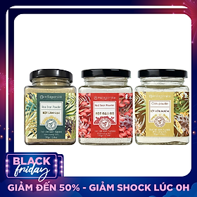 Combo 3 Bột Hũ Milaganics Dưỡng Da: Cám Gạo (90g) + Yến Mạch (90g) + Đậu Đỏ (100g)
