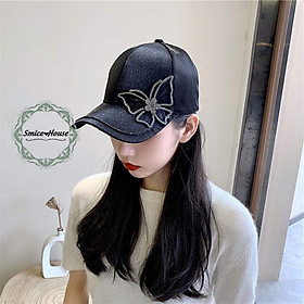 Mũ kết lưỡi trai chú bướm đính đá  nón nữ thời trang, cá tính