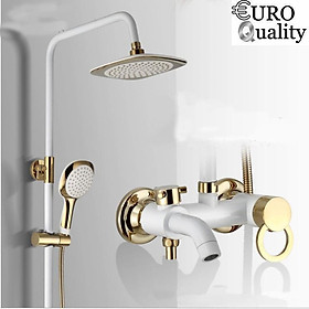 Mua Bộ vòi sen tắm đứng nóng lạnh  mặt vuông Euro Quality (Golden White)