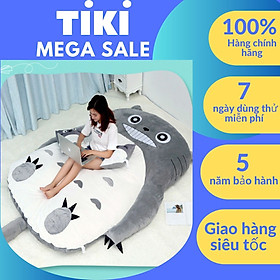 Đệm giường lười thêu hình thú xinh xắn, đệm lười totoro có khóa kéo 2 lớp dễ dàng vệ sinh