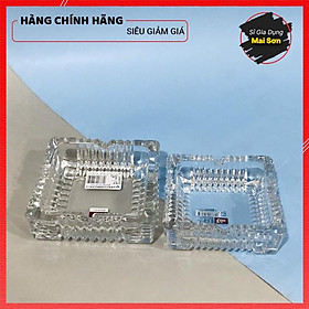 Mua Gạt Tàn Thuốc Thuỷ Tinh Cao Cấp DELI GLASSWARE Thiết Kế Hoạ Tiết Hoa Văn Trong Suốt Sang Trọng Kích Thước 10x10 Cm