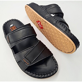 Dép nam 2 quai da bò 100%, hàng cao cấp, may handmade full quai và đế chắc chắn, đi rất êm chân