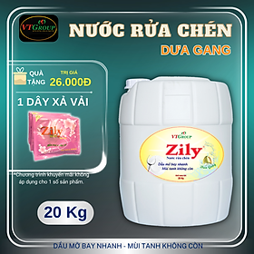 Nước rửa chén Zily can 20kg - Tặng 1 Dây xả vải Zily 10 gói