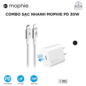 Combo Sạc Nhanh Mophie Power Delivery USB-C GaN 30W dành cho iPhone/ iPad - Hàng chính hãng