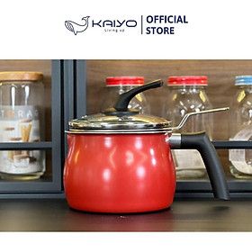 Mua  Hàng chính hãng  Nồi chiên ngập dầu KAIYO có giá vớt inox màu đỏ size 15cm