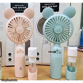 ️️ Quạt sạc tích điện phun sương 8 tiếng 7 cánh. mini Quạt kèm tai cầm tay sạc điện phun hơi nước,phun sương