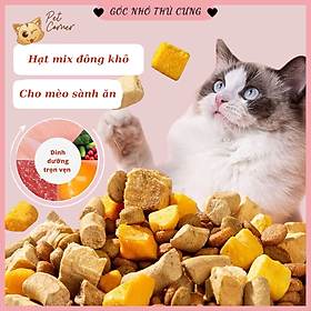 Hạt mix cao cấp cho mèo trộn thịt bò, gà, tôm, cá, lòng đỏ trứng, rau củ quả - Thức ăn hạt cho mèo kén ăn - Loại B - Túi 500gram