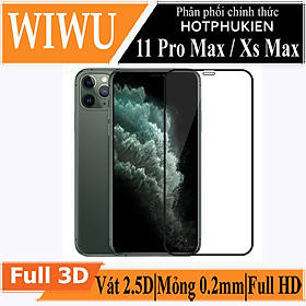 Miếng dán kính cường lực Cho iPhone 11 / 11 Pro / 11 Pro Max / X / Xs / Xs Max / XR full màn hình 2.5D chống nứt vỡ cạnh hiệu WIWU iVista Chống va đập, vát cạnh 2.5D, chống vân tay - hàng nhập khẩu