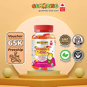 [Voucher 65k] Kẹo dẻo dinh dưỡng Gumazing Gummy Vitamin C & Kẽm hương trái cây cho bé, thuần chay và không đường, tăng cường hệ miễn dịch - 60 viên/hủ