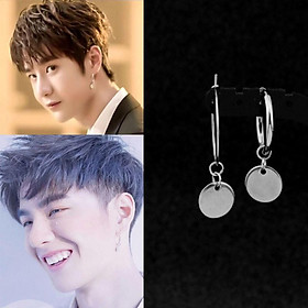 Bông Tai Đĩa Tròn Mặt Dây Chuyền Unisex