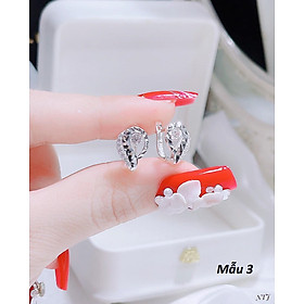 Bông tai bạc khoá bấm thời trang chất liệu bạc MS061