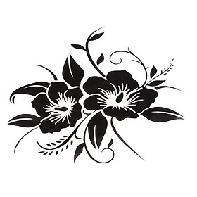Black Flower Decal Sticker Home Cup Wall Car Window Motorcycle Decor Decal