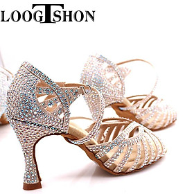 Giày Khiêu Vũ Loogtshon Cho Nữ Phòng Khiêu Vũ Giày Latin Nữ Hiện Đại Nhảy Tango Hiệu Suất Giày Salsa Giày Gót 7.5 Cm Color: picture heel 6cm Shoe Size: 4