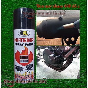 Mua Sơn xịt chịu nhiệt độ cao 200/600 độ C màu đen nhám  đen mờ  sơn pô xe  sơn chống cháy  HI TEMP Bosny dung tích 400ml - Thái Lan