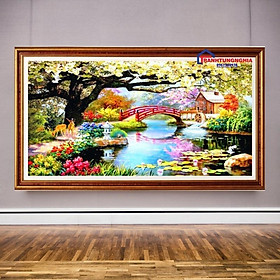 Mua Tranh đính đá PHONG CẢNH TỔ ẤM HẠNH PHÚC (ĐÁ ABC CAO CẤP). Kích Thước: 1m x 57cm