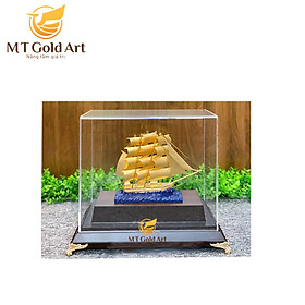 Mô hình thuyền dát vàng 24k MT Gold Art(29x17x34 cm) M01- Hàng chính hãng, quà tặng dành cho sếp, khách hàng, đối tác