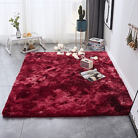 Mua Thảm Lông Dài Trải Sàn Cao Cấp Kiểu Loang - đỏ mận - 1m2x1m6