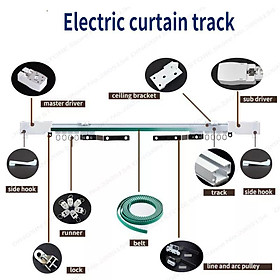 Mua Ray rèm tự động Full phụ kiện cho động cơ rèm Dooya - Xiaomi - Tuya - Ewelink... bát bắt trần ( Ray dày 2mm )
