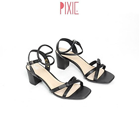 Giày Sandal Cao Gót 5cm Quai Chéo Mảnh Phối Màu 5cm Pixie X532