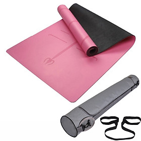 Thảm Tập Yoga Định Tuyến Da PU Cao Cấp Chính Hãng miDoctor + Túi Đựng Thảm Tập Yoga + Dây Buộc Thảm Yoga Định Tuyến