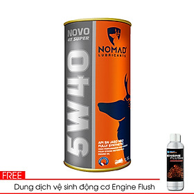 Combo nhớt Tổng hợp toàn phần NOMAD 1.1L API SN Tặng 1 dung dịch vệ sinh động cơ Engine Flush