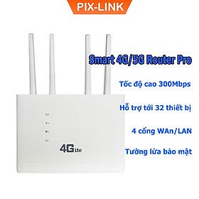 Bộ phát wifi từ sim 4G Pixlink CPE 806 tốc độ cao 300Mbps, router wifi không dây tích hợp nhiều cổng WAN/LAN thoải mái sử dụng trong gia đình và đem theo bên mình - Hàng chính hãng/ Hàng nhập khẩu