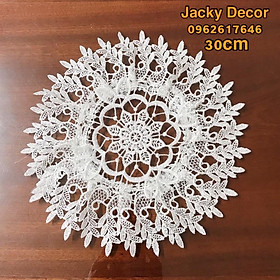 Mua Khăn trải bàn  lót lọ hoa ren móc Nhật Bản tròn 30cm - HÀNG ĐẸP