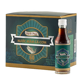 Hộp 12 Chai Nước Mắm Cá Cơm Hạnh Phúc 60 Độ Đạm (50ml/ Chai)